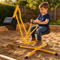 Sit-in Digger Toy Yellow Metal Frame Manual Digger Toy Low Base for Children