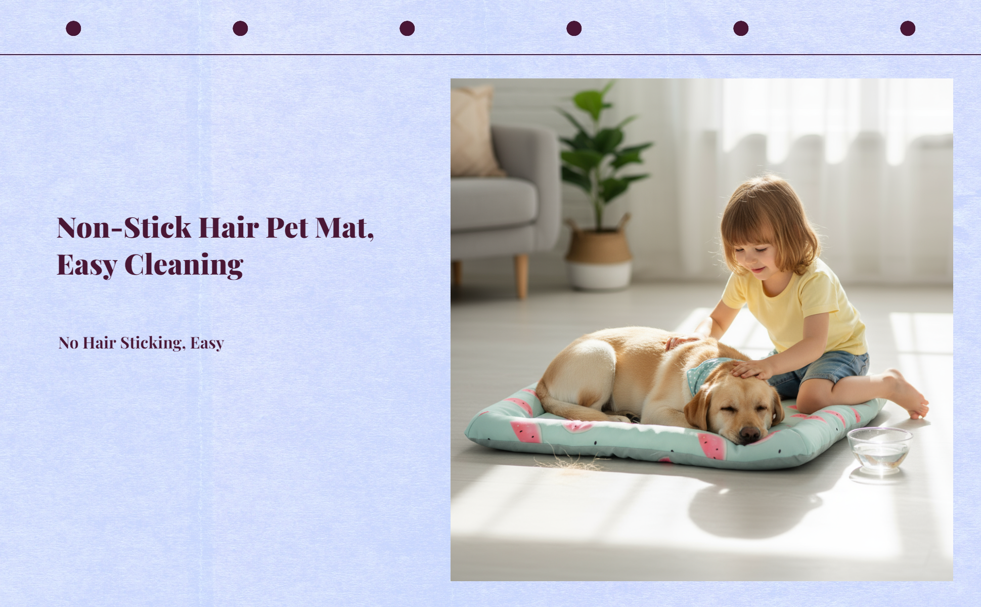 Leak-Resistant Absorbent Pet Bed Mat Round Sleeping Pad