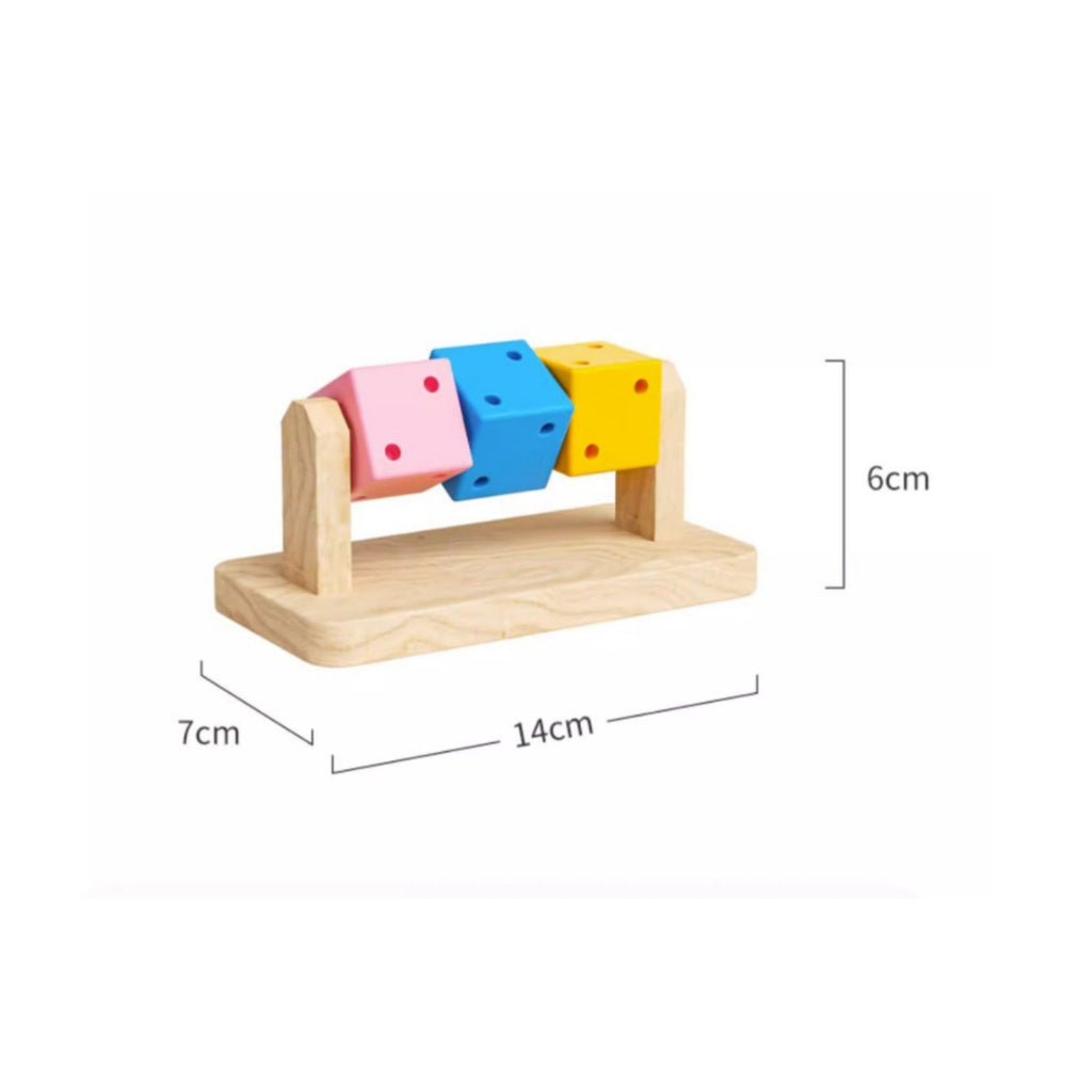 Wooden Hamster Gnaw Toy Natural Wood Small Pet Activity Toys Polished Finish