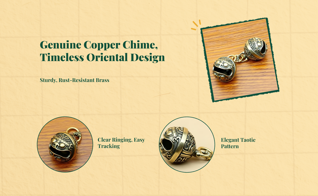 Copper Pet Bell, Leash & Collar Decoration, Anti-Loss, Metal
