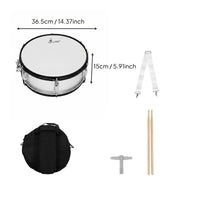 14 Inch Snare Drum with Shoulder Strap Marching Snare Drum Drumsticks Included