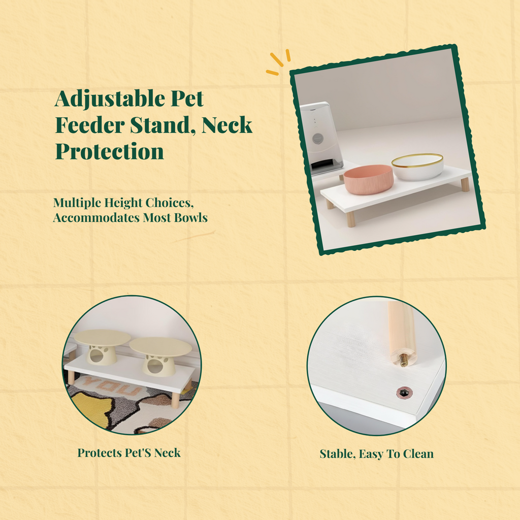Automatic Cat Feeder Stand, Adjustable, Non-Slip, Universal
