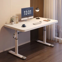 Manual Height-Adjustable Desk Wide Base Feet Hand Crank Desk