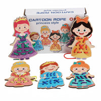 Rope Threading Game Rounded Edges Children's Activity Hand-Eye Coordination