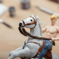 1:64 Horse Equestrian Figurine Detailed Equestrian Miniature Figure Hand Painted Diorama Accessory for Dioramas