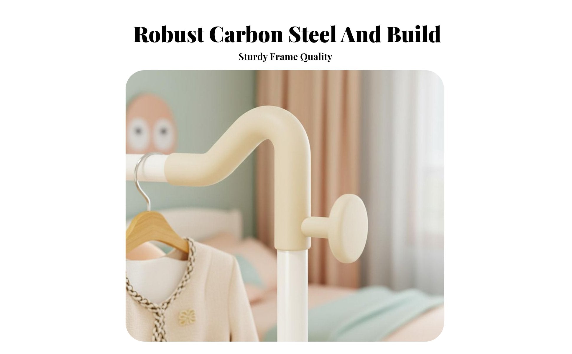 complimentarystanding Garment Rail with Shelf Sturdy construction for Bedroom, Kids, Parents