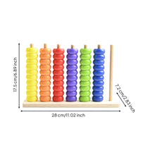 Rainbow Bead Abacus Wooden Counting Beads Color Recognition Hand-Eye Coordination