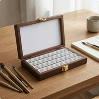 Wooden Paint Storage Case Metal Clasp Wooden Pigment Box Compact