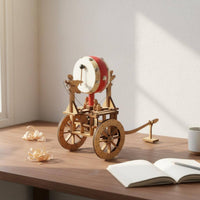 Ancient Chinese Drum Cart Model Great Gift DIY Mechanical Chariot Model for Boys