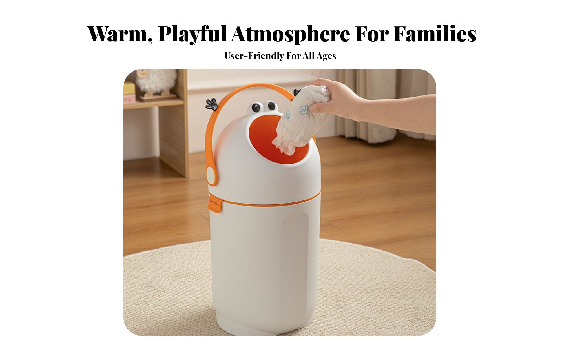 Round Diaper Disposal System Large Capacity Diaper Disposal System Nursery Item Silent Functioning Easy to Use for Infants