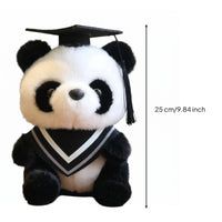2 Pieces Graduation Panda Stuffed Animal Wearing Cap and Gown for Graduates