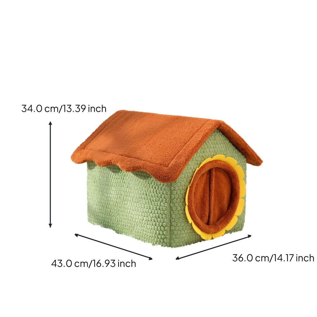 Cat Cave House, Warm Enclosed Bed, Removable Tent, Plush Den