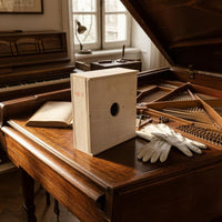 Piano String Box Light Gray Organizer Circular Cutout