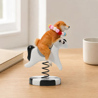 Shiba Inu Figurine Bead Collar Coiled Base Figurine Small