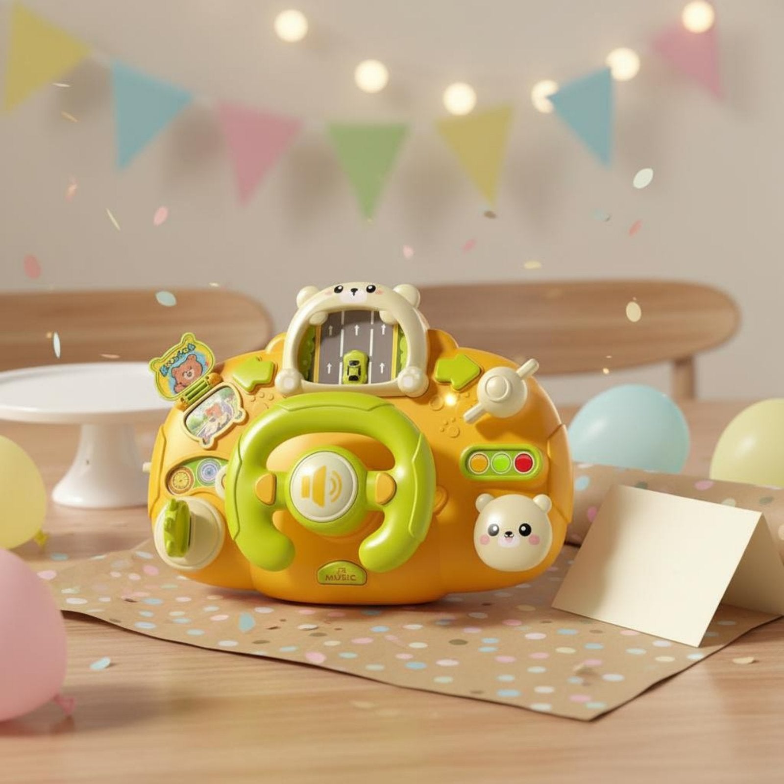 Stroller Steering Wheel Toy Lights and Sounds Baby Driving Simulator for Babies