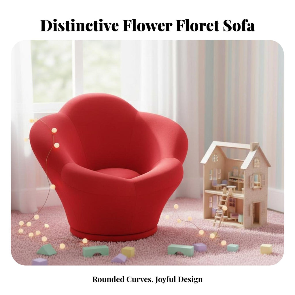 Flower-Shaped Seat leaf-shaped Backrest Plush Single-Person Chair Princess aesthetic No Assembly Required for children, Teens