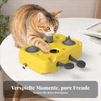 Cat Feeder Puzzle Separable Cat Treat Puzzle Yellow