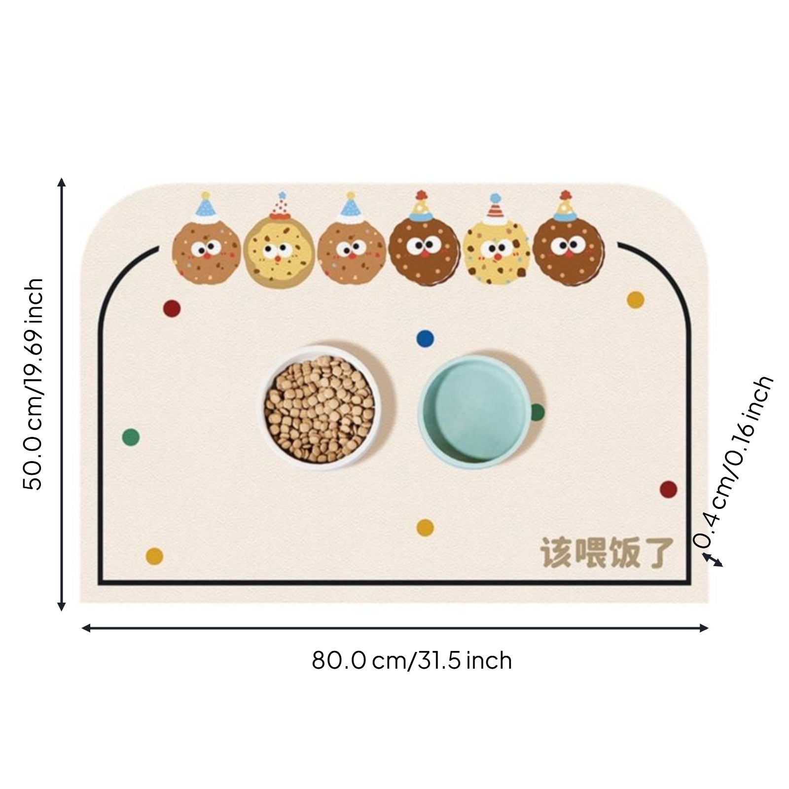 Pet Feeding Mat, Water-Resistant Non-Slip Dog and Cat Placemat, Easy-to-Clean PVC Spill-Resistant Floor Mat