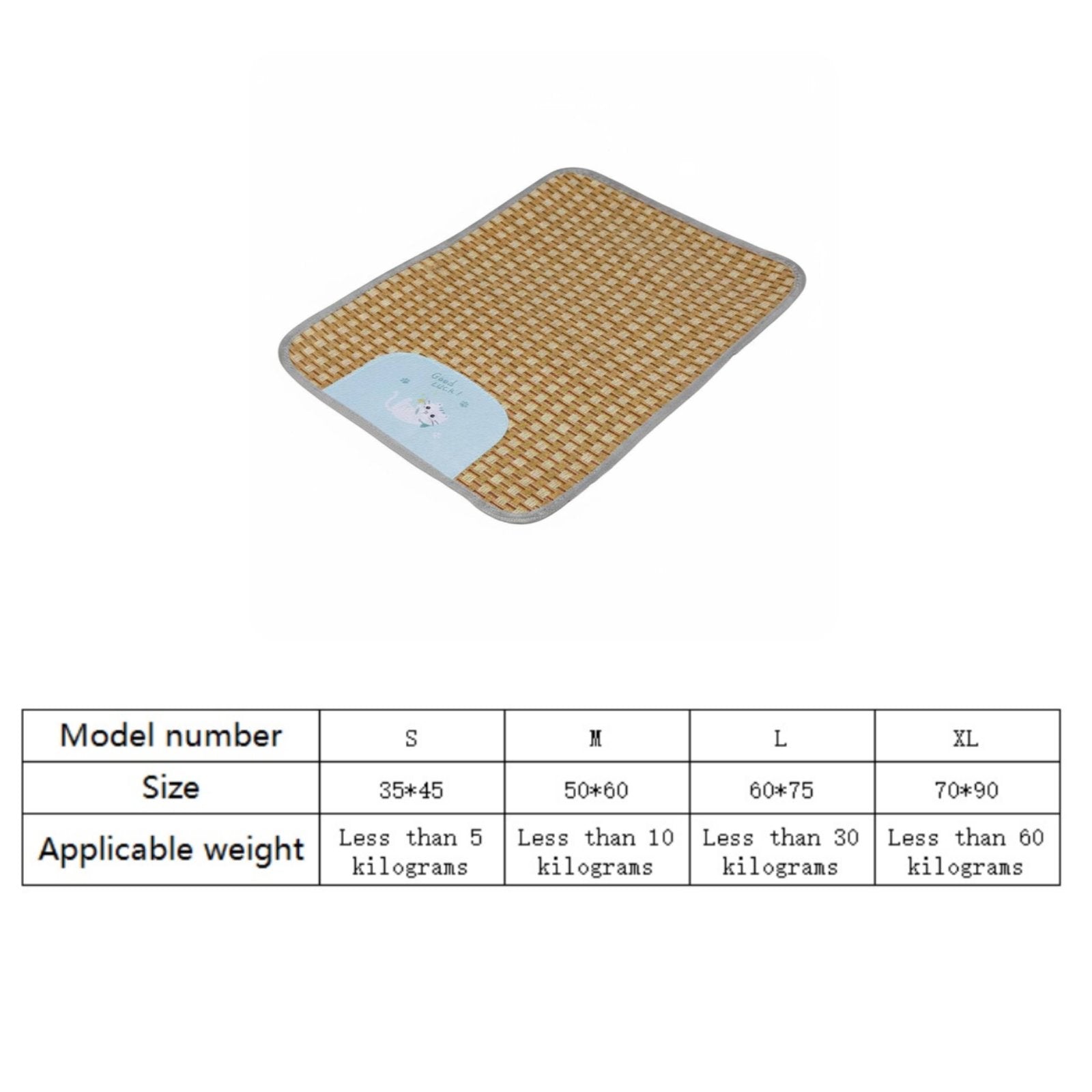 Woven Pet Cooling Mat Non-Slip Summer Pet Sleep Mat for Dogs, Cats