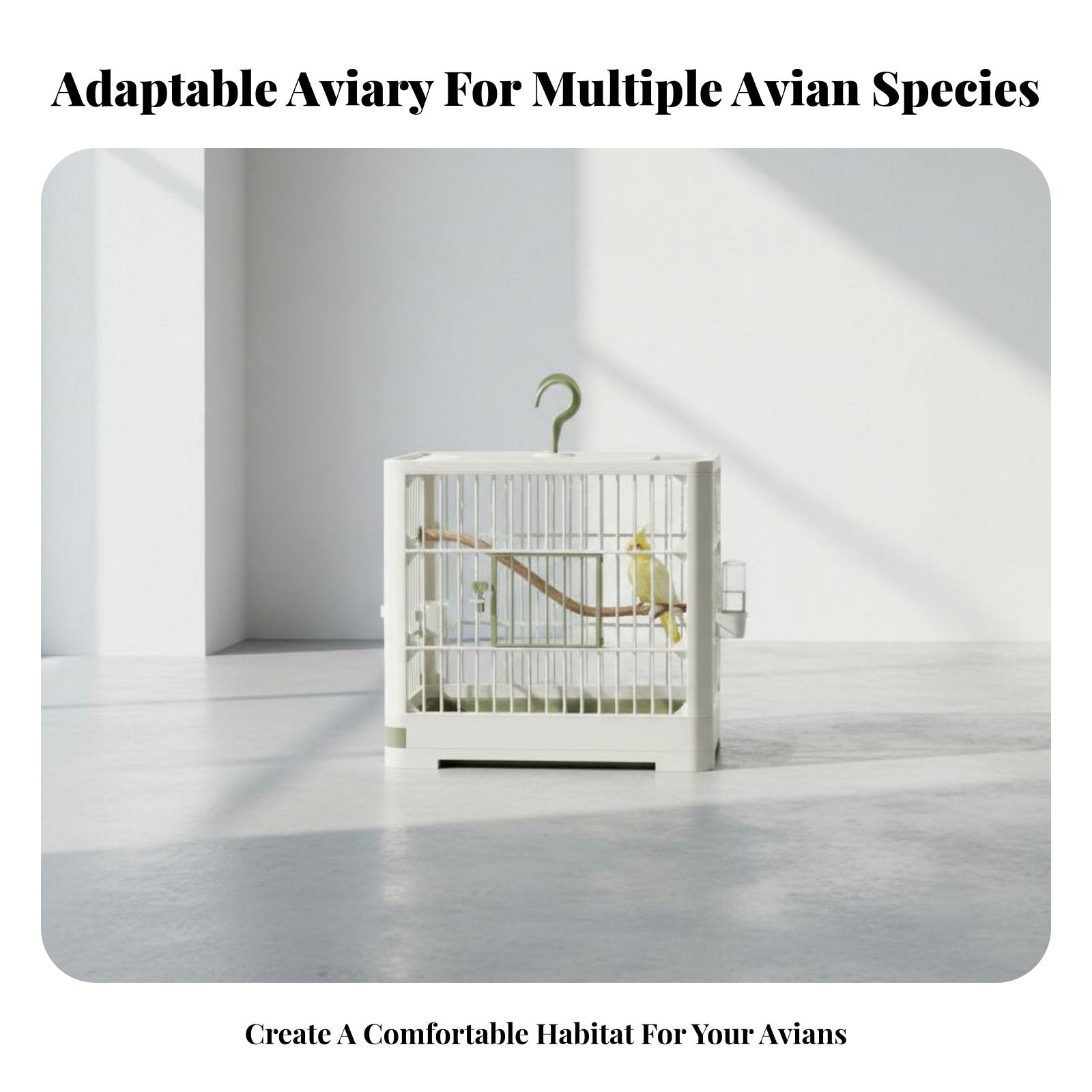 House-Shaped Aviary Villa Design avian enclosure Easy to Clean for Living Room, Patio
