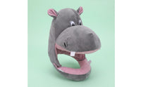 Fuzzy Hippo Hood Cute Hippopotamus Costume Hat Easy to Wear for Performance