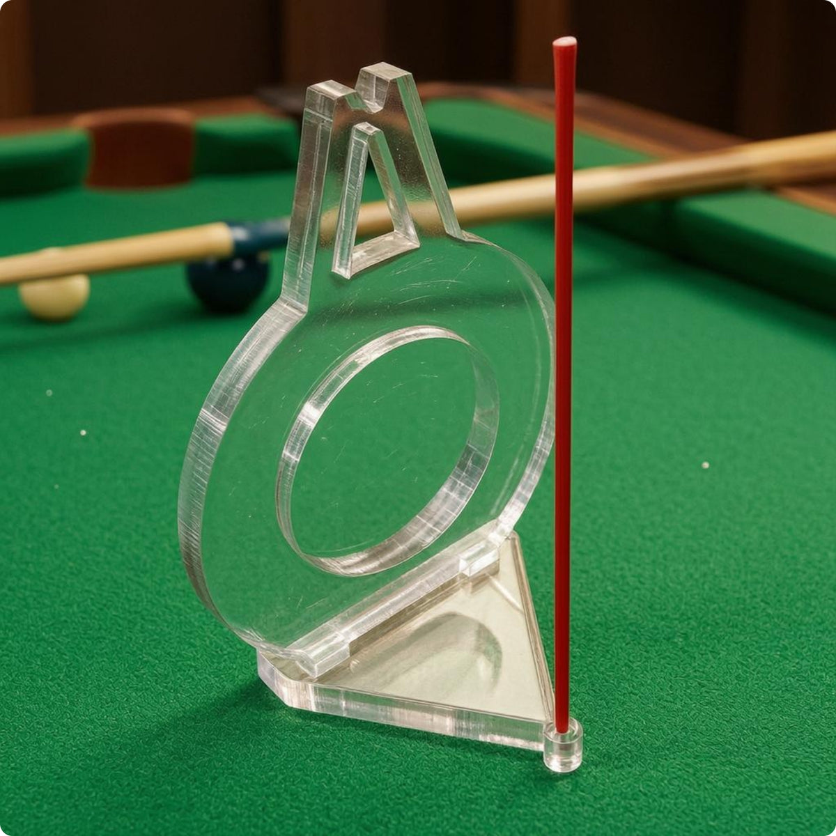 Billiards Aiming Aid Triangular Base Pool Aiming Aid Red Guide Rod Point Alignment Guide