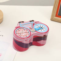 Cycle Shaped Piggy Bank Great Gift Idea Cartoon Change Bank with Lock Promotes Saving Routines Lockable Animal Tin for Kids, Children
