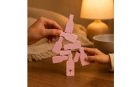 12 Pieces Bottle Bottle-Shaped Pieces Set Labeled Wooden Stacking Toy Painted