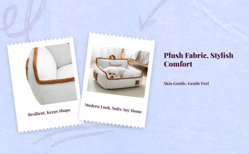 Warm Dog Bed, Removable Pad, Calming Pet Sofa