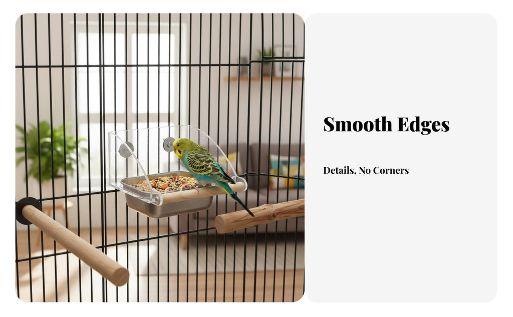 Acrylic birds Feeder Spillproof Acrylic Food Dispenser Large Capacity Cage Mounted Food Bowl for Parrots, Cockatiels