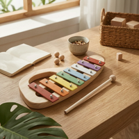 8-Note Xylophone Easy to Hold Colorful Wooden Xylophone Portable Kids Glockenspiel for Kindergarten