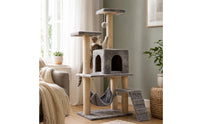 Multi-Level Feline Tree Hanging Feline Sling Pet Furniture Sisal Rope