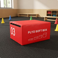 4-in-1 Soft Plyo Box Multi-Purpose Kids Fitness Box Shock Absorbing Non-Slip for Preschoolers, Kindergarten, Gym