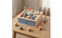 Educational Pitching Box Cutout Openings Wooden Shape Sorter Hand Eye Coordination Educational Sorting Toy for Home Education