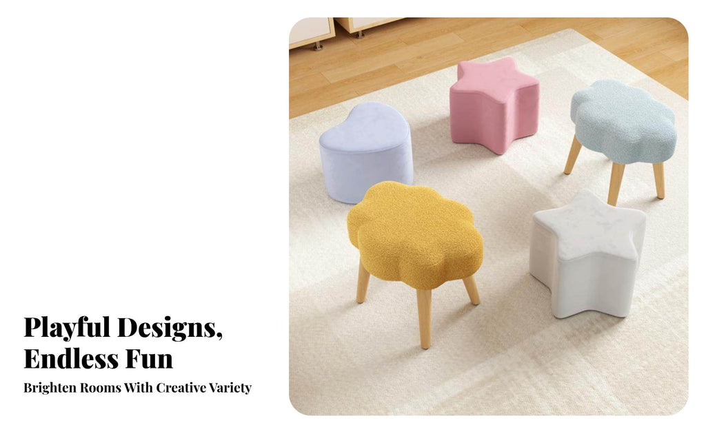 asteriskShaped Footstool Cute Novelty variants Low Stool Multi-Purpose for children' Room