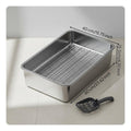 Stainless Steel Sifting Litter Box Easy to Clean Pet Supplies Long-Lasting