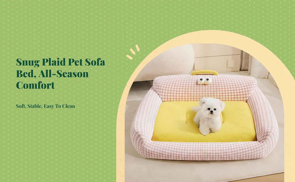 Removable plush pet sofa bed for all-season comfort