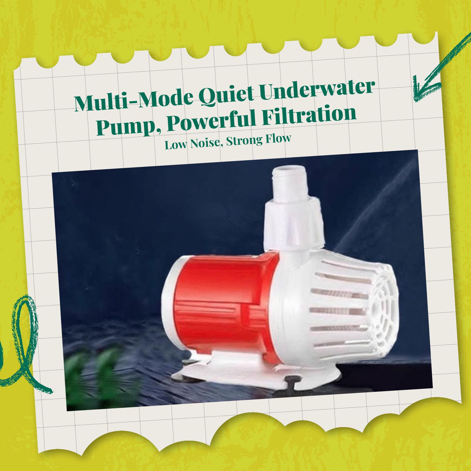 Silent adjustable aquarium pump