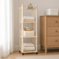 Wooden Stuffed Toy Storage Enclosure Uncovered Design Stuffed Creature Storage Enclosure Stuffed Toy Organizer Natural Wood