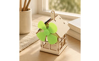 Solar Powered Wooden House Model Hanging Tab Learning Toy Cut