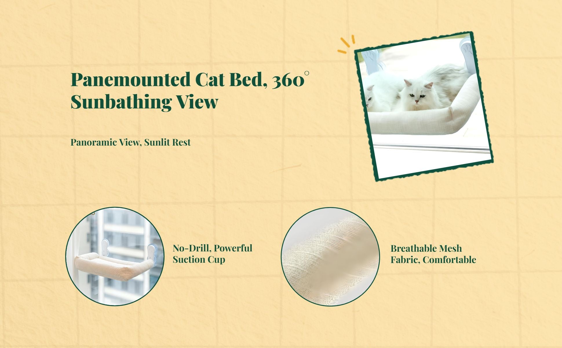 Cat shelf with suction mount.