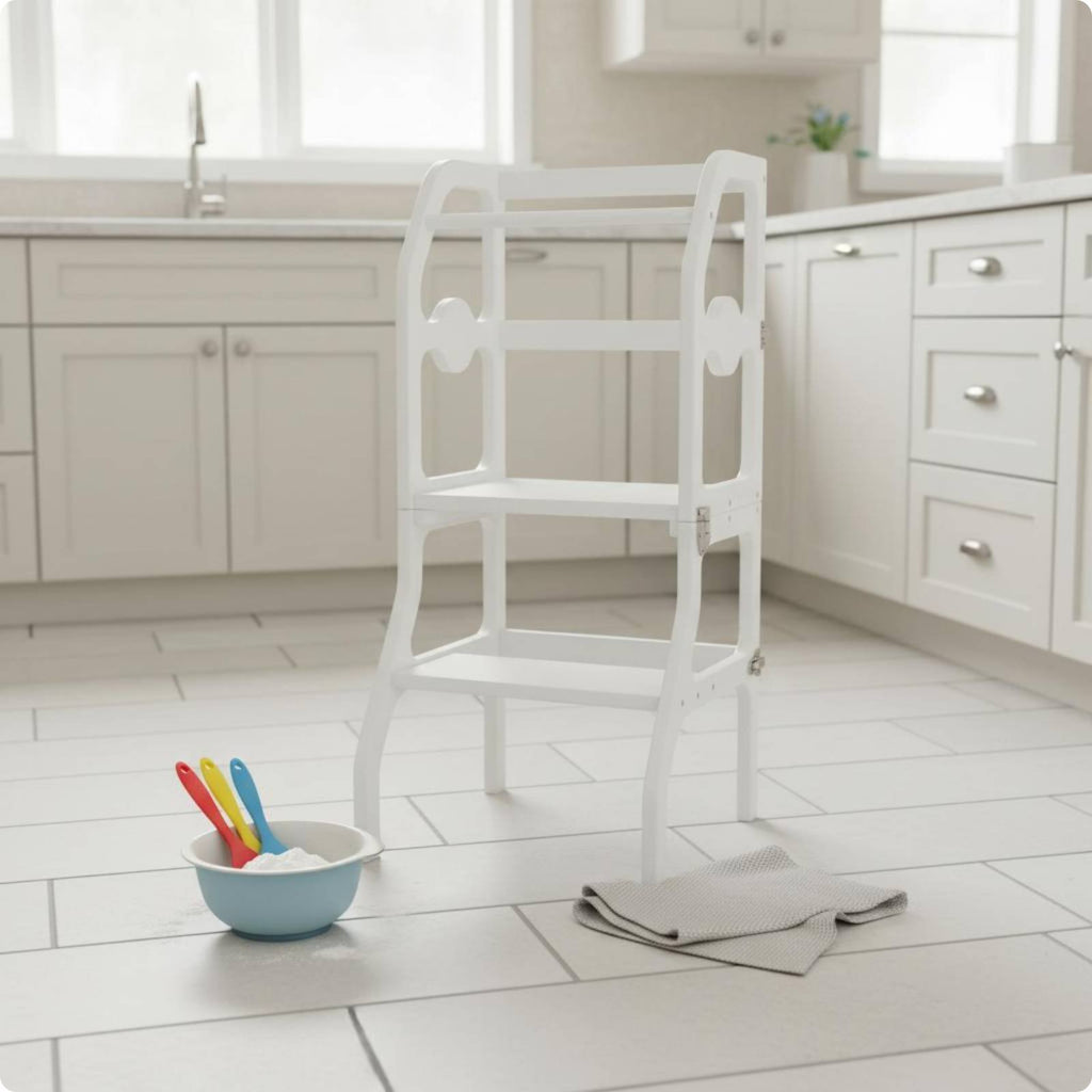 Folding Learning Platform Multifunction Convertible Step Stool Space Saving