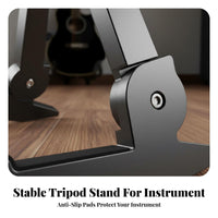 Foldable Guitar Stand Compact Triangular Guitar Stand Non-Slip Feet Portable Instrument Holder for Travel, Studio