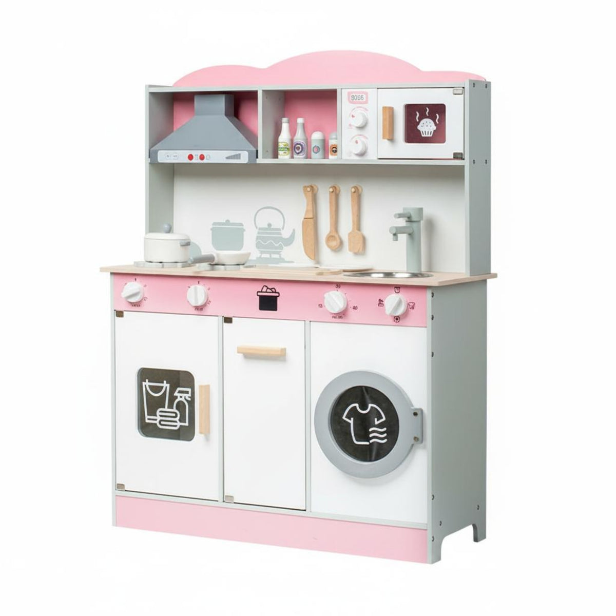 Wooden Play Kitchen Set Parent-Child Interaction Wooden Play Kitchen Colorful Children's Playthings for Kids