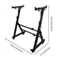 Rolling Keyboard Stand Wheeled Base Z Style Piano Stand Sturdy Metal Frame for Stage