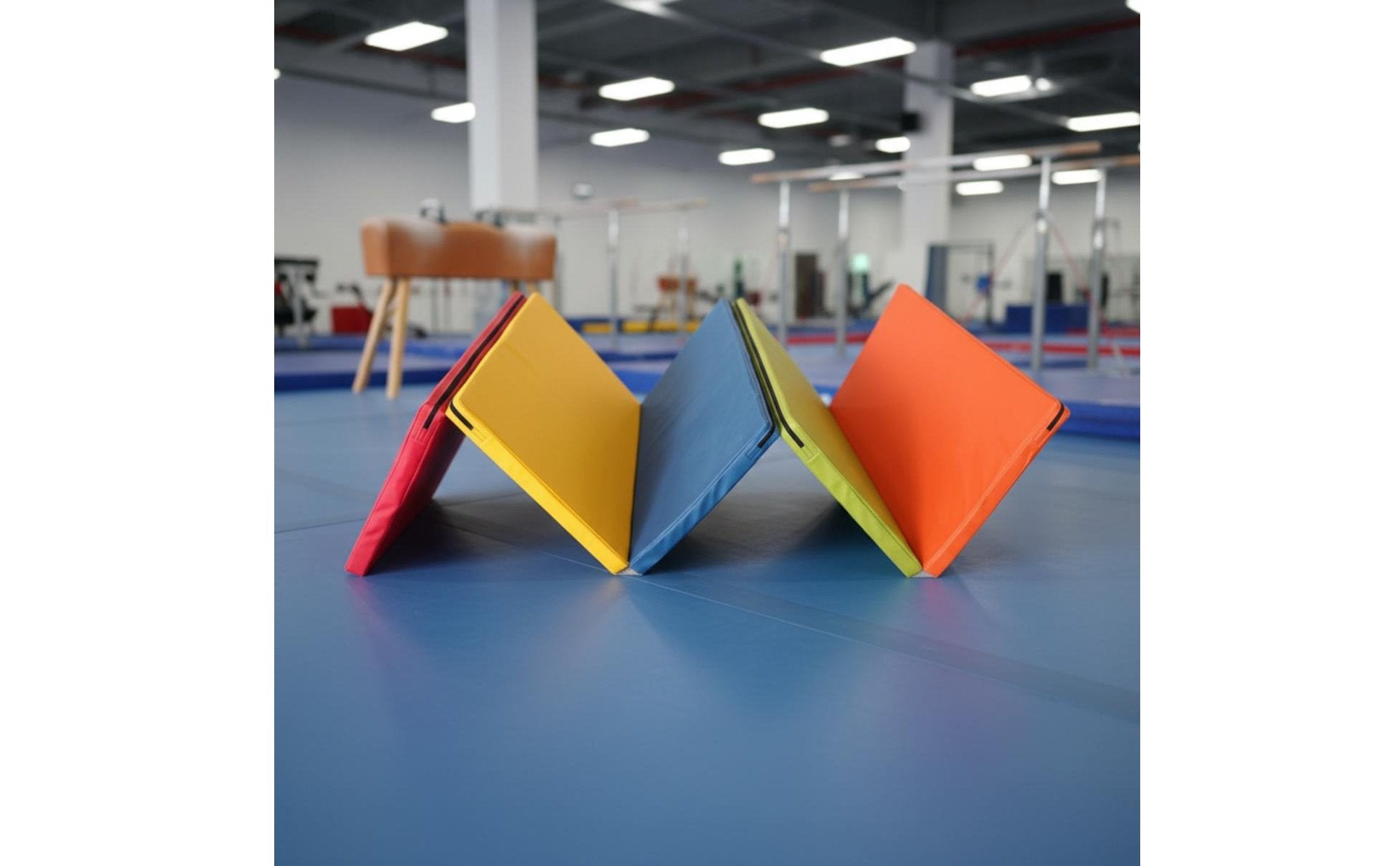 Foldable Folding Tumbling Mat Thick Padded Rainbow Kids Mat Easy to Stow-Away Eco-Friendly for Playroom