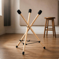 Folding Wooden Handpan Stand Stable Support Music Equipment Anti-Slip Feet