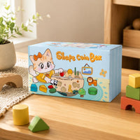 Wooden Shape Sorting Box Stacking Cognitive Toy Box Hand-Eye Coordination