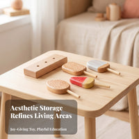 4 Pieces Wooden Flavored Ice Set Fine Motor Skills Flavored Ice Toy Set