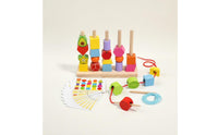 Wooden Bead Stacking Set STEM Learning Bead Threading Game